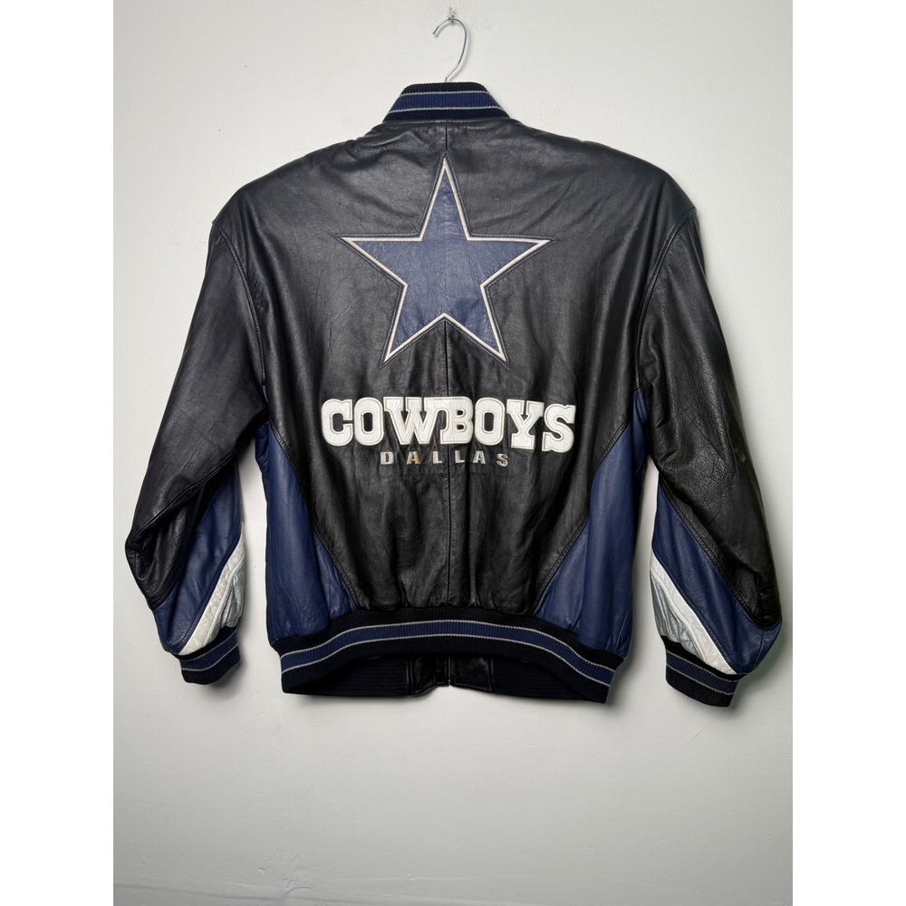 Vintage G-III Carl Banks Dallas Cowboys Leather Varsity Jacket Mens XL Black NFL